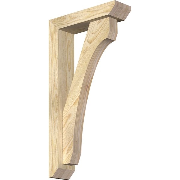 Ekena Millwork Legacy Slat Rough Sawn Bracket w/ Offset Brace, Douglas Fir, 4"W x 14"D x 26"H BKT0402X14X26LEC06RDF - main